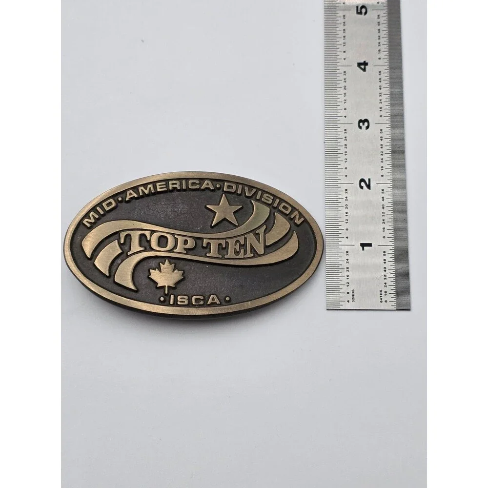 Vintage Brass Top Ten Mid- America Division International Sales Belt Buckle